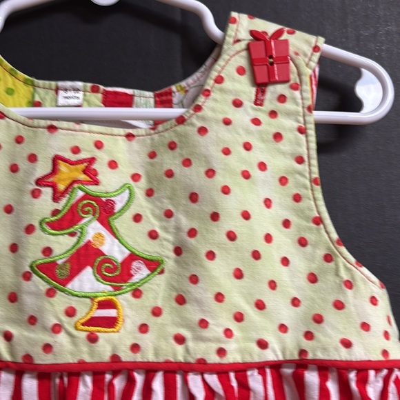 Gingi Girls Christmas One Piece Suit Red & White Stripes  Size 6-12 M - Picture 2 of 9